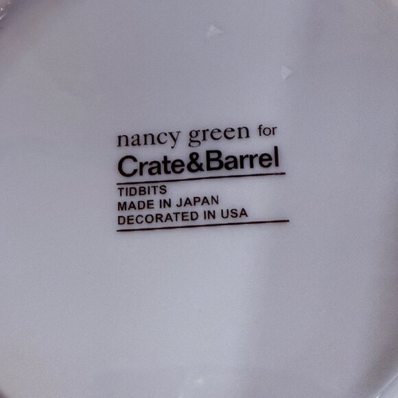 Nancy Green for Crate & Barrel Tidbits Appetizer Plates set of 6 6.5 inch snacks - Picture 9 of 9